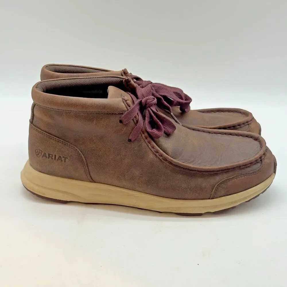 Ariat Spitfire Chukka Boots Women's 10B Brown Bomber Leather Lace Up Desert Shoe
